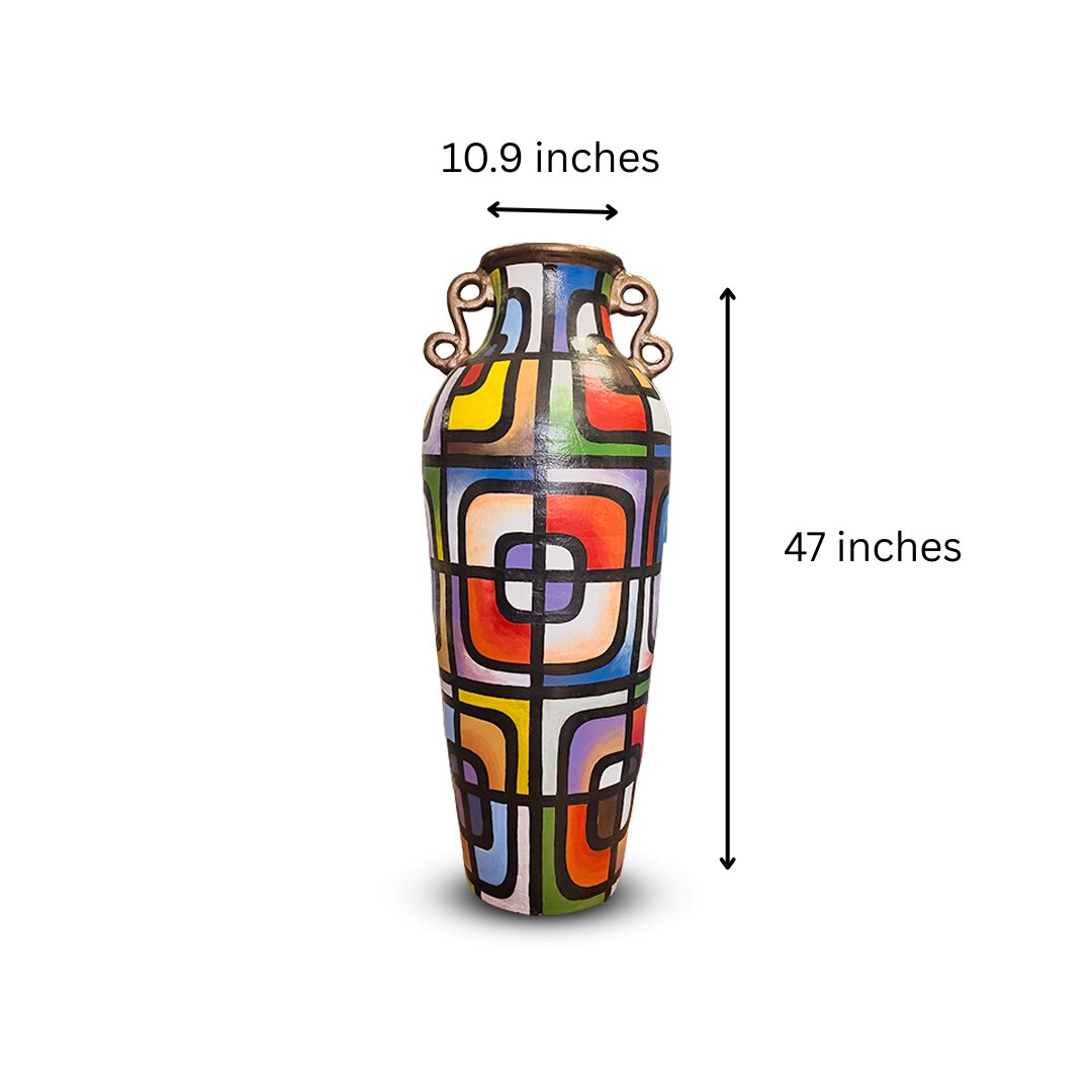 Terracotta Mosaic Harmony Vase/Long Pot/Long Vase