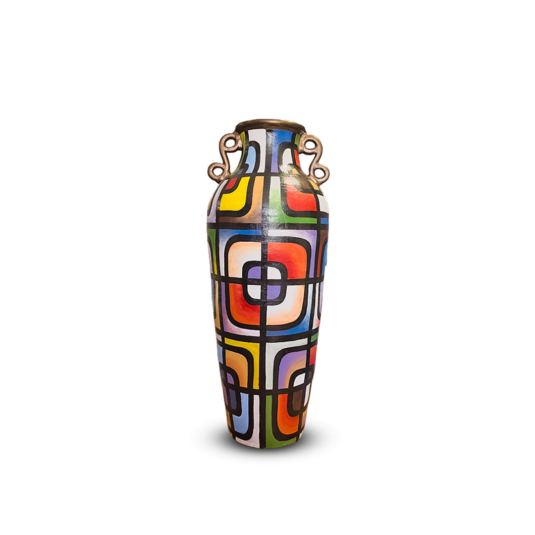 Terracotta Mosaic Harmony Vase/Long Pot/Long Vase