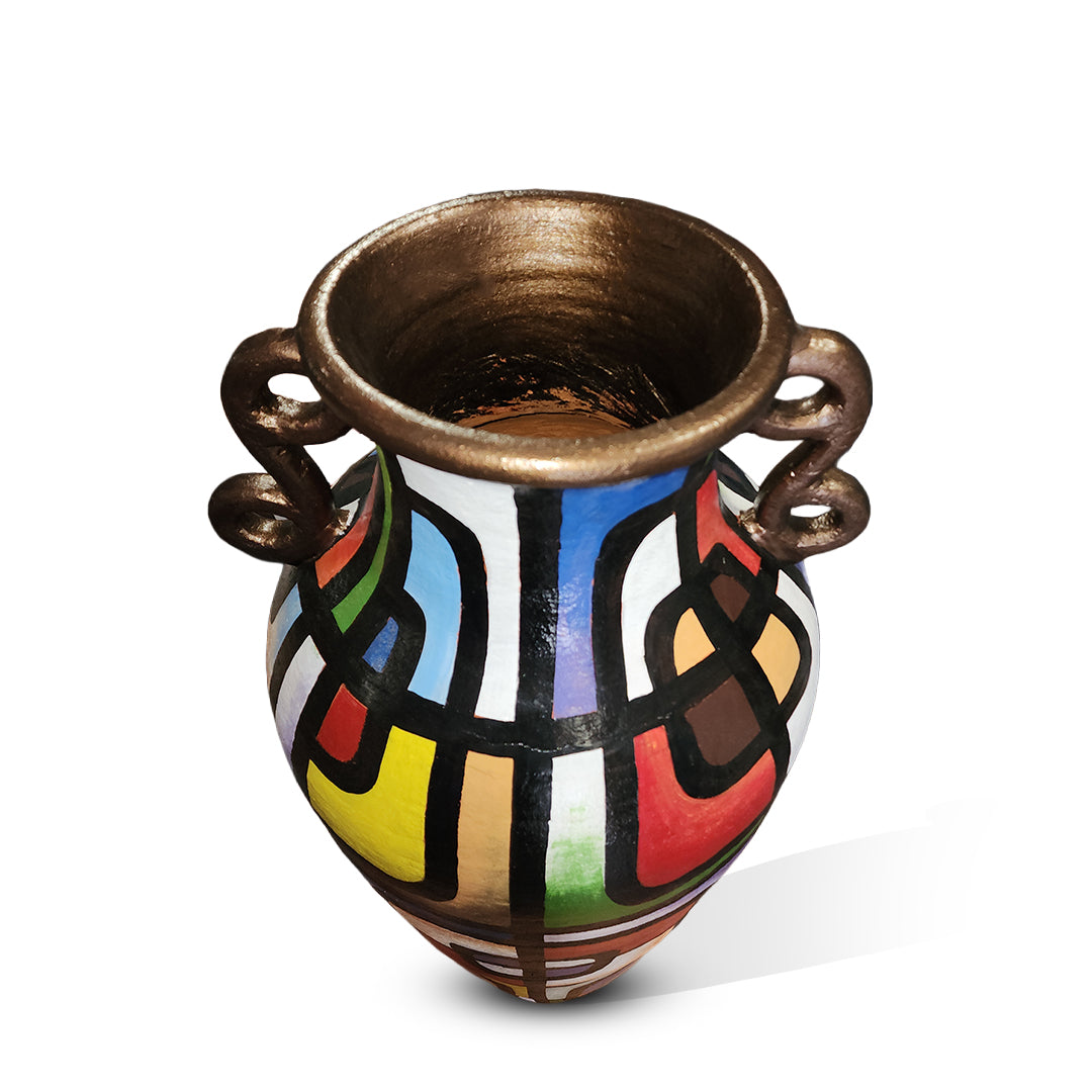 Terracotta Mosaic Harmony Vase/Long Pot/Long Vase