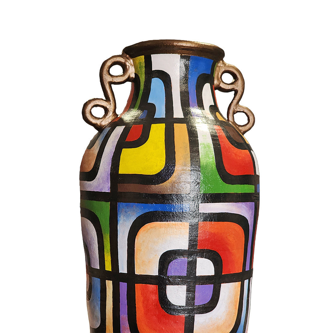 Terracotta Mosaic Harmony Vase/Long Pot/Long Vase