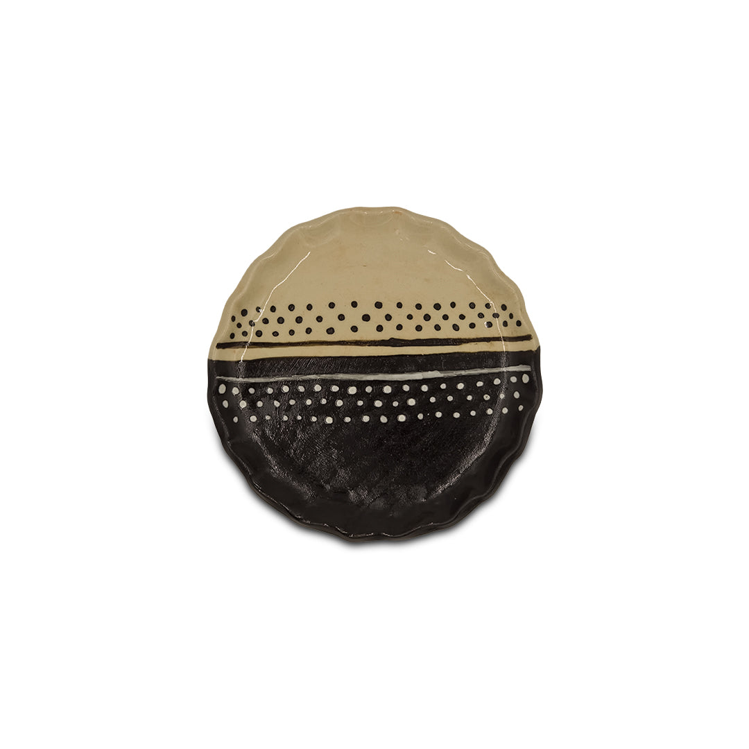 Two-Tone Scalloped Ceramic small Plate